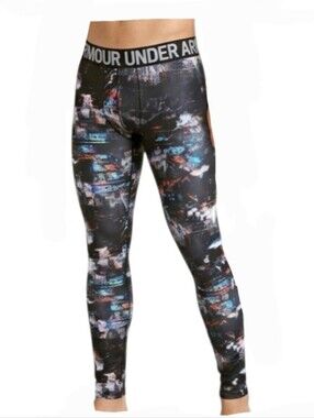 Under Armour Kids Leggings - Black and Multicolor Digit Print